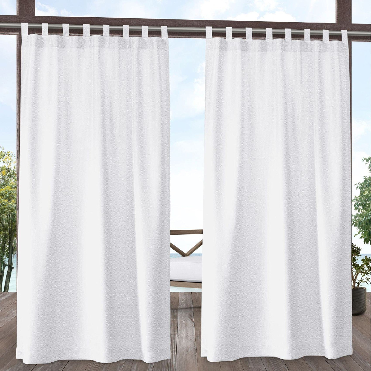 Exclusive Home Biscayne Indoor/Outdoor Two Tone Textured Hook-And-Loop Tab Top