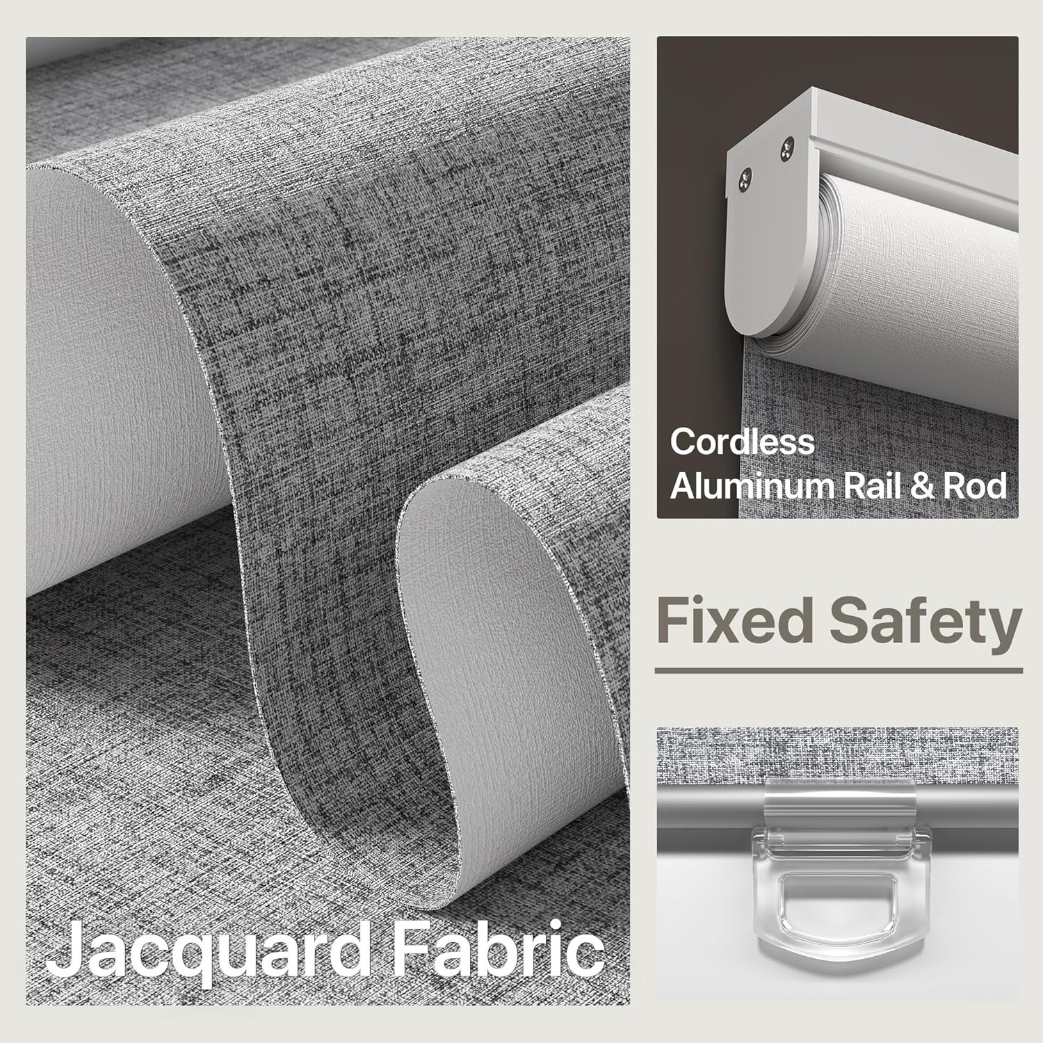 Safe & Stylish 100% Blackout Roller Shades with UV Protection, 10″ W X 72″ H