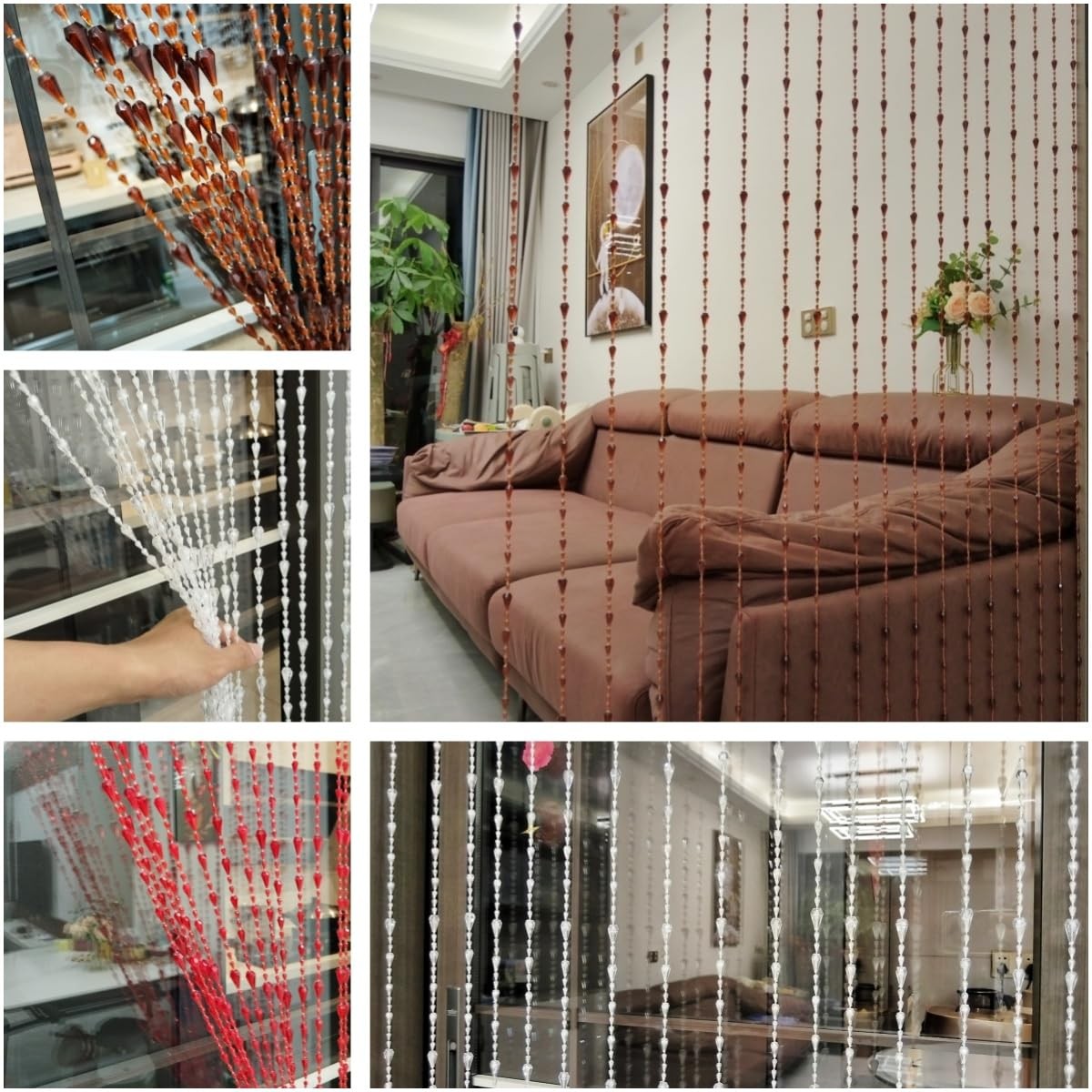 Beaded Curtain Doorways Acrylic Hanging Door Beads String Curtains Tassel Room