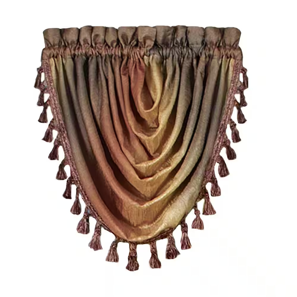 Ombre 42 In. L Polyester Window Curtain Waterfall Valance in Autumn