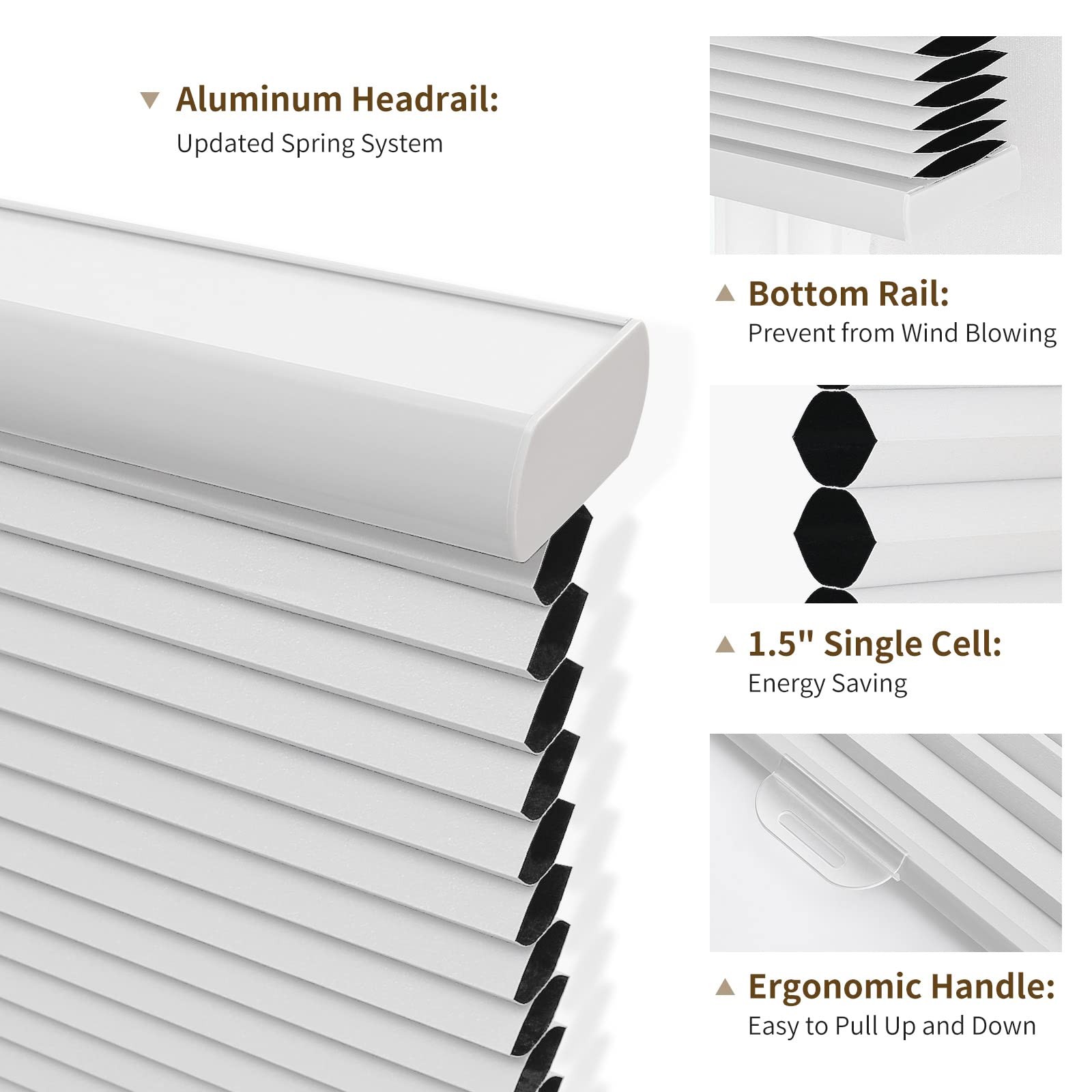 Blackout Cellular Shades 2025 Version, 24 Inch Wide White Blinds for Bedroom …