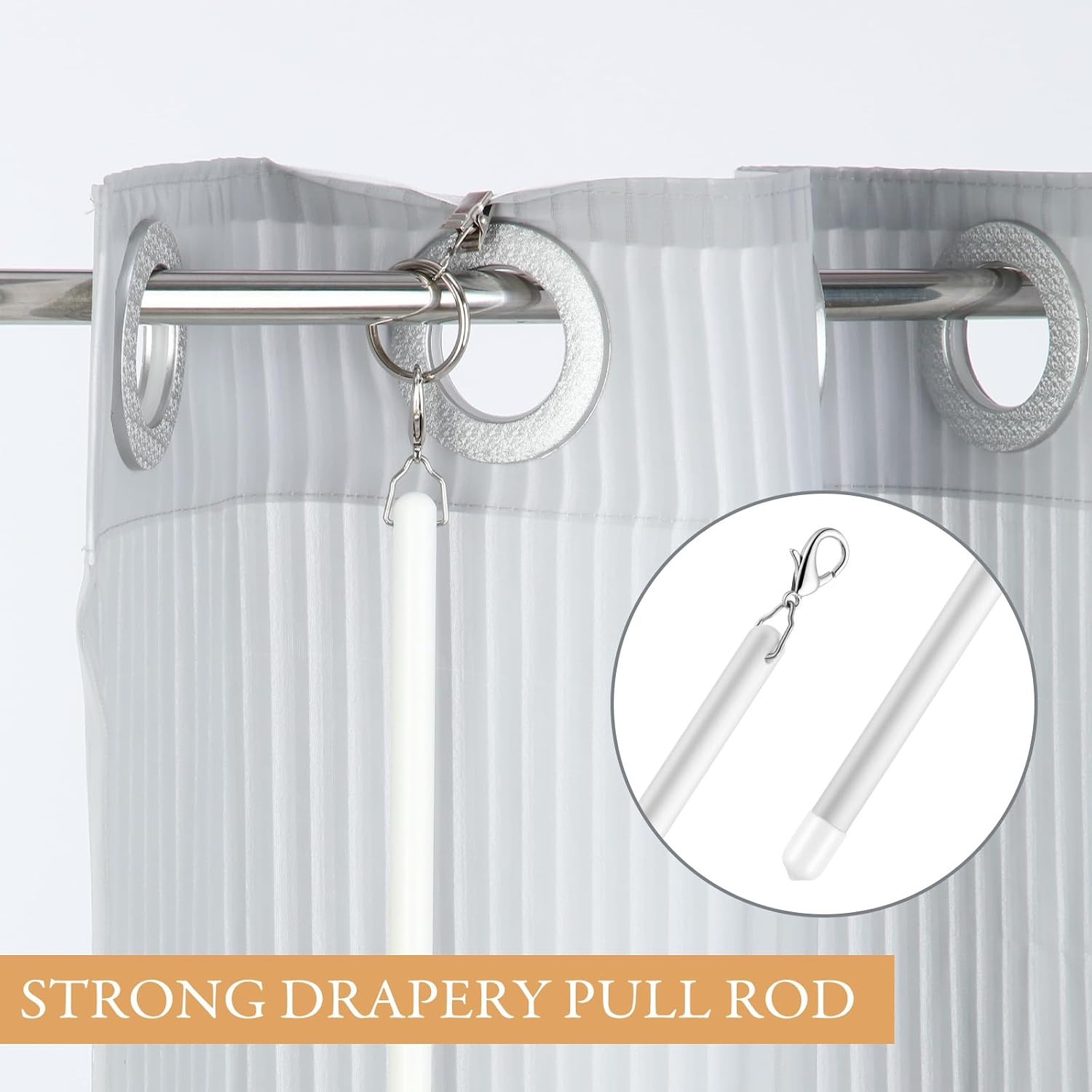 10 Pack 36 Inch Acrylic Curtain Pull Wands Drapery Pull Rod White Versatile Fibe