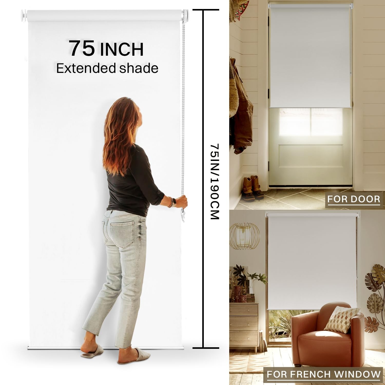 Hidpriva No Drill No Tools 100 Blackout Uv Blind For Down – 37 W X 75 H