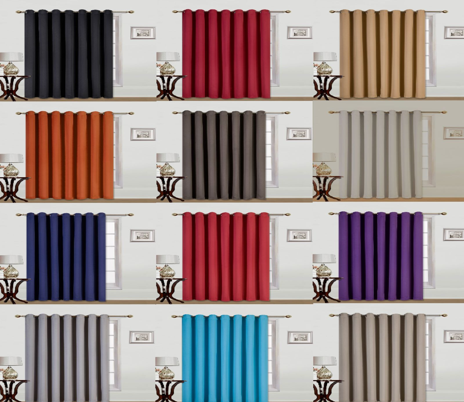 1PC PATIO DOOR 14 GROMMETS WINDOW PANEL CURTAIN THERMAL BLACKOUT 100″ X-WIDE