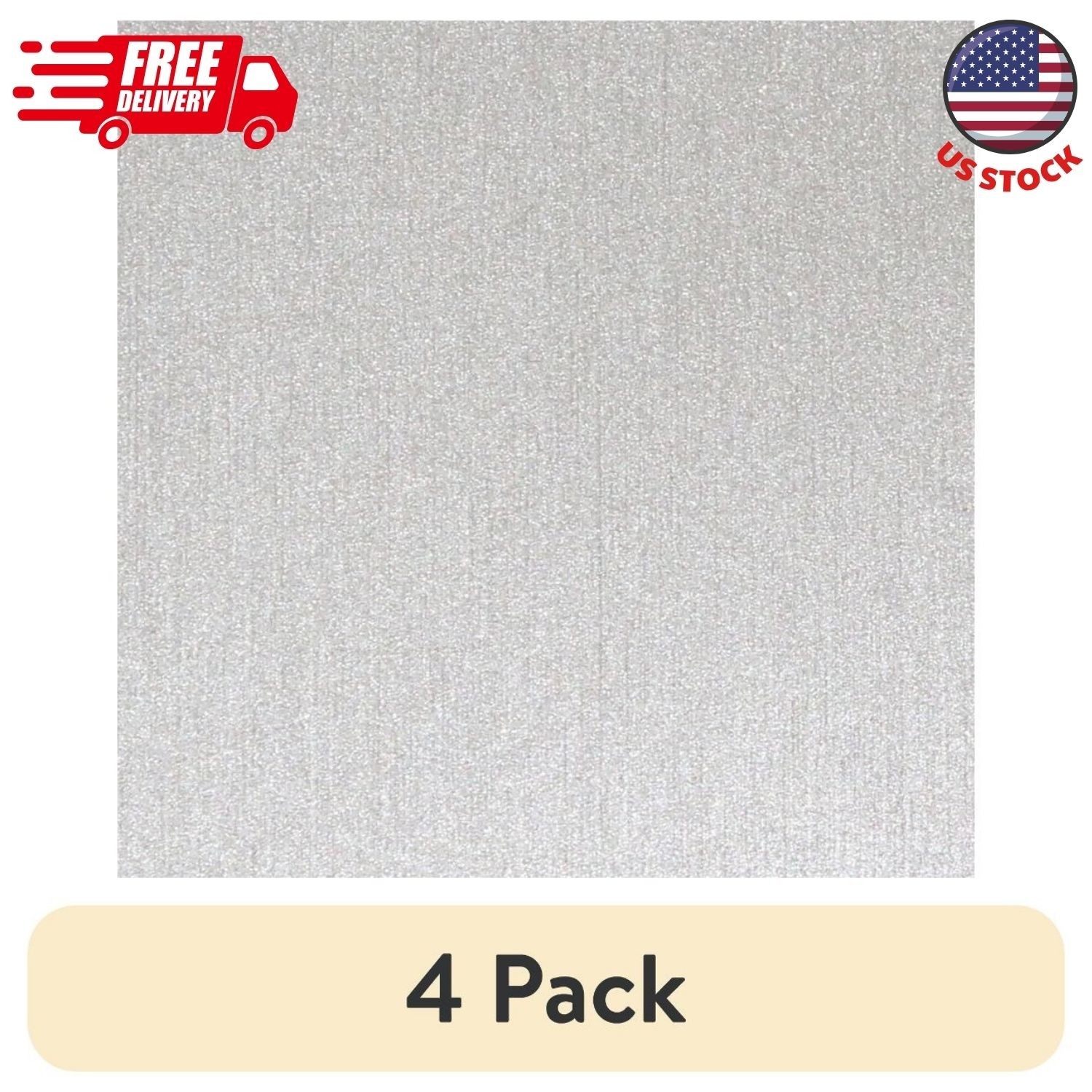 (4 pack) 24″ x 74″ Frosted Peel and Stick Window Film