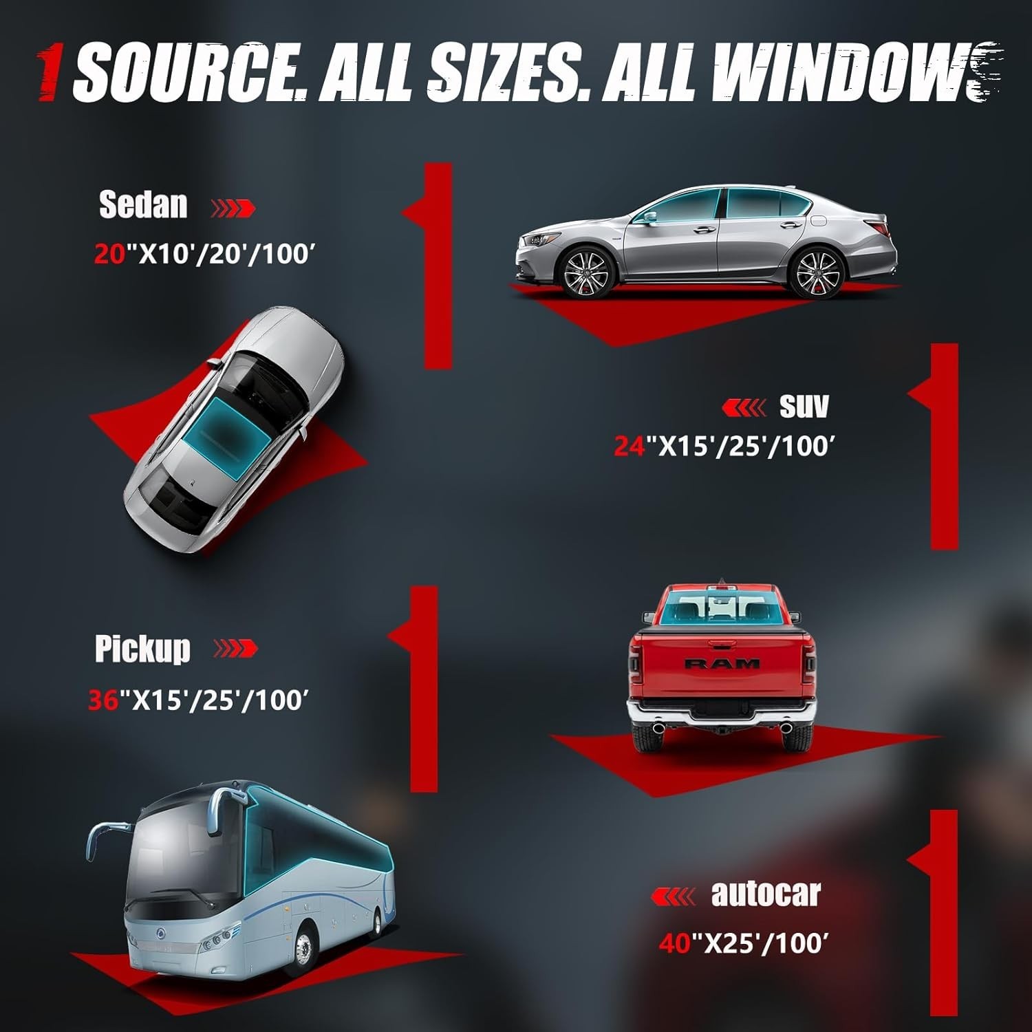 Ceramic Car Window Tint Film 15 VLT 20x20FT Night Daytime Privacy No Signal