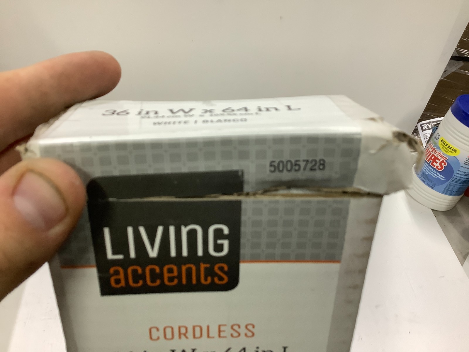 Living Accents 5005728 Vinyl 1 in. Mini-Blinds 36 x 64 in. White Cordless