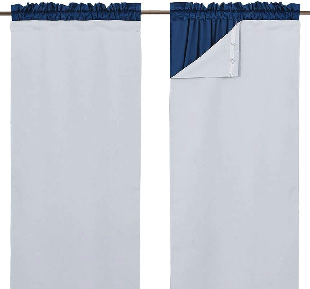 White Blackout Curtain Liners for Window – Noise Reducing Light Blocking Liner f