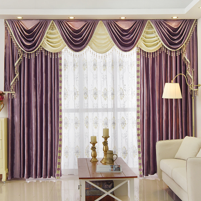 Custom European luxury solid color velvet cloth blackout curtain valance E787*
