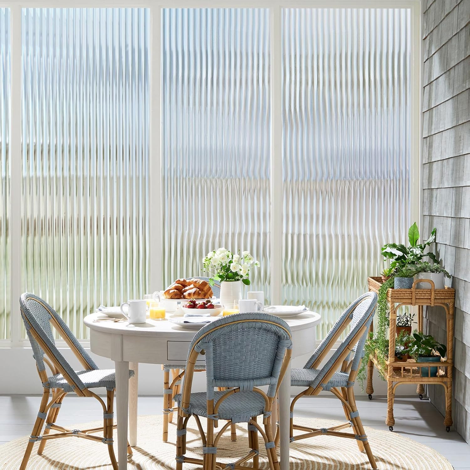 Frosted 3D Reeded Glass Window Film – Privacy Clings for Home Decor