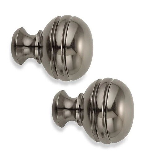 Cambria® Classic Complete® Orbit Finials in Graphite (Set of 2) Modern