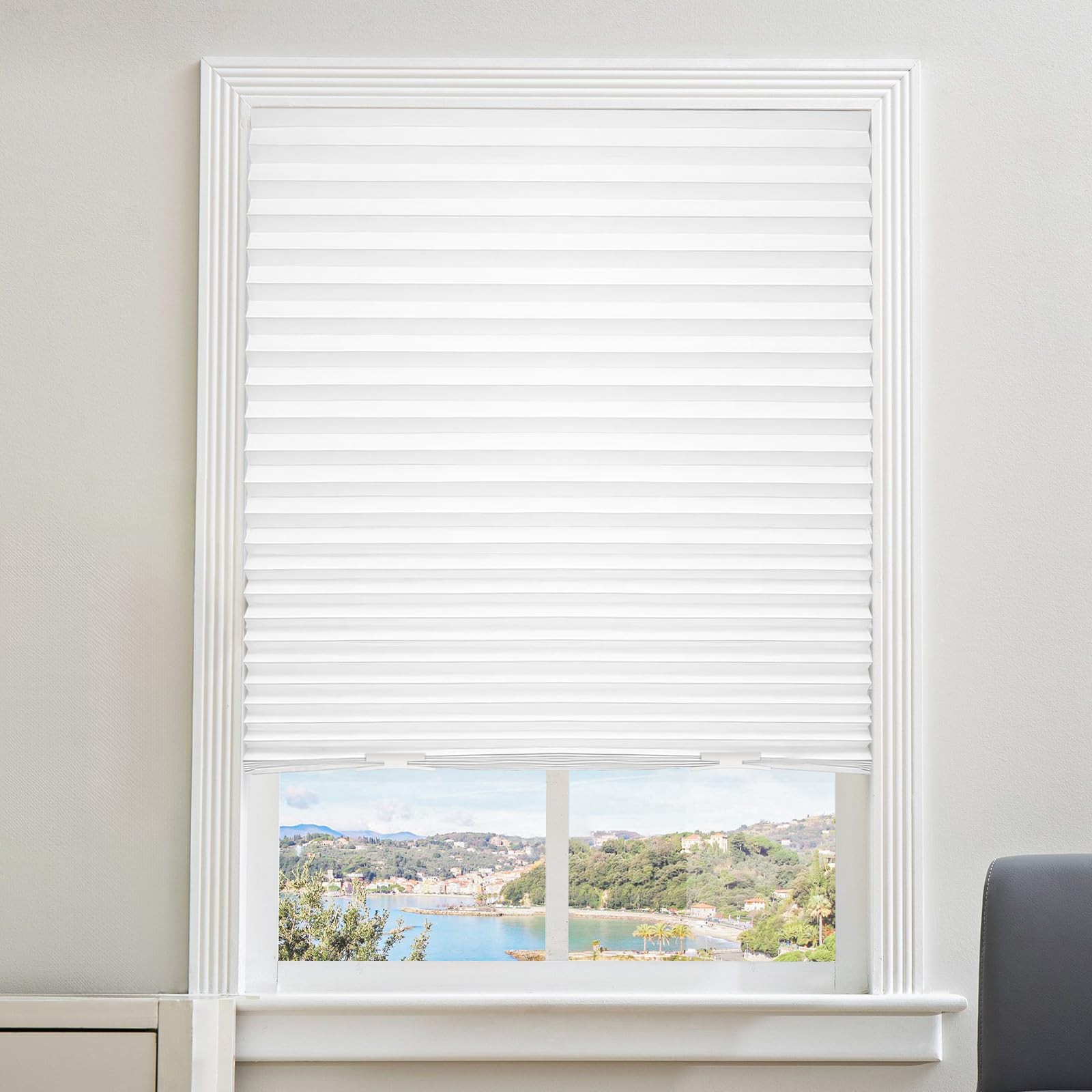 6 Pack Cordless Pleated Light Filtering Paper Blinds 36×72 in 12 Clips