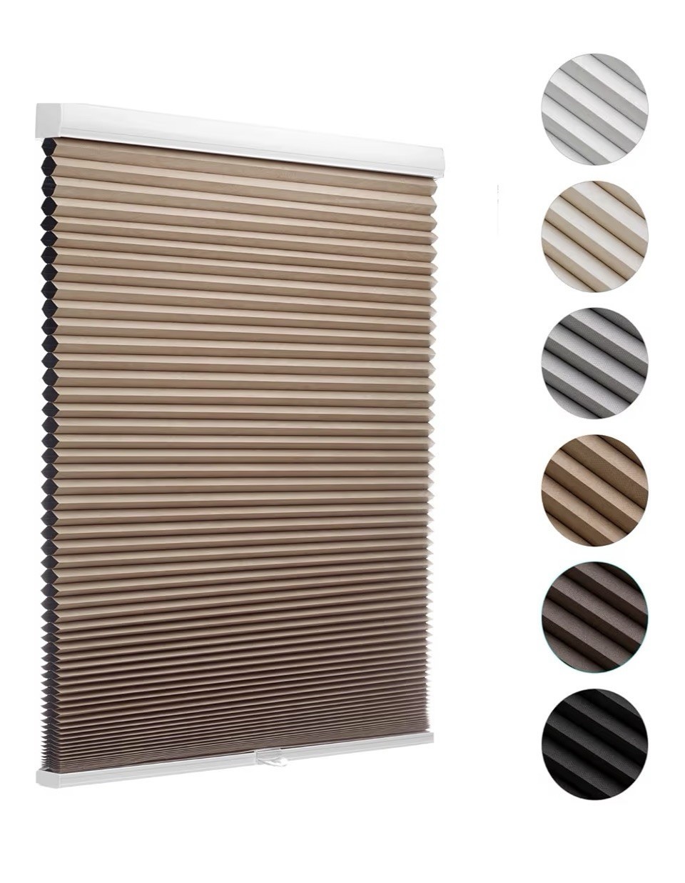 MYshade Cordless Blackout Cellular Shade 24×48 Light Brown Honeycomb Blind