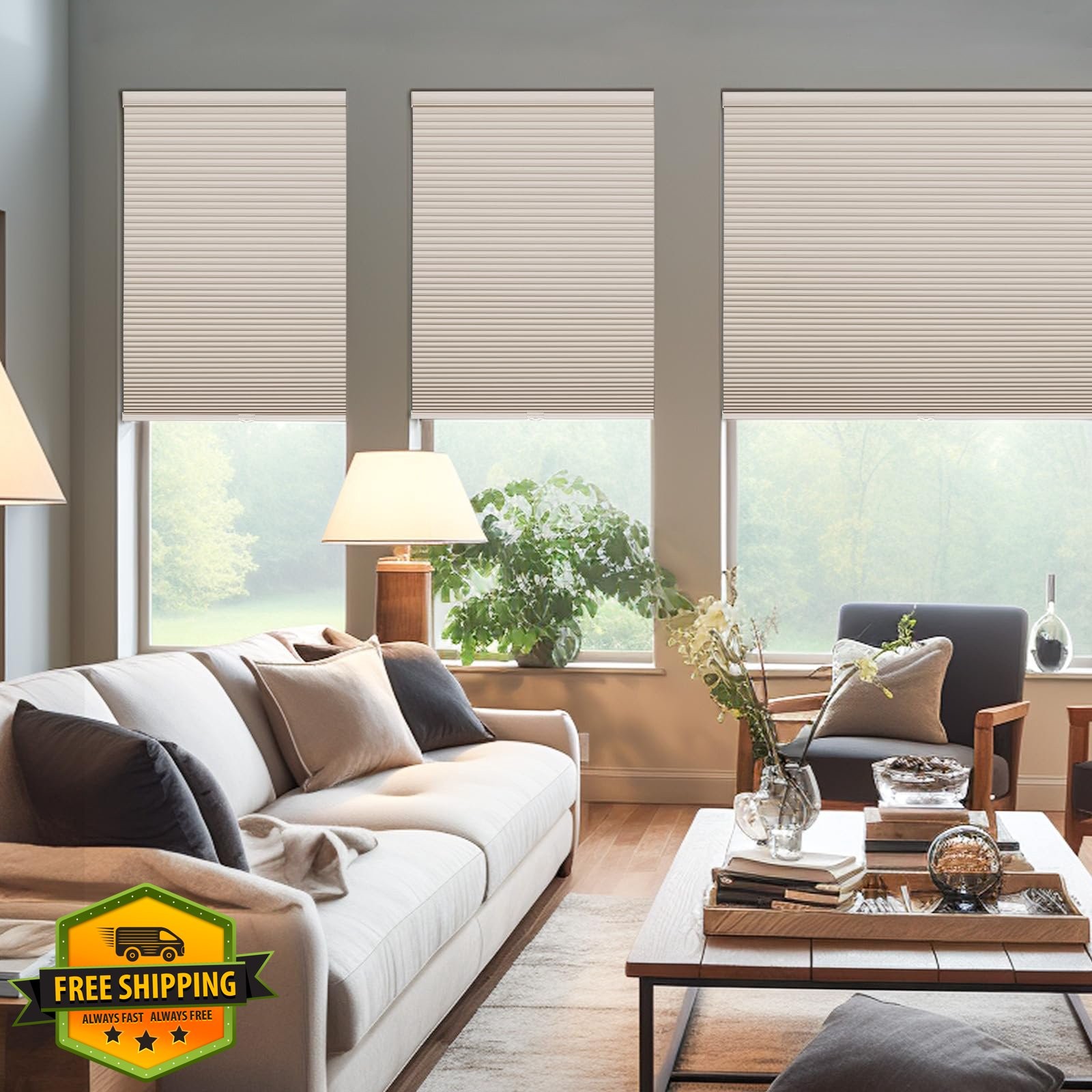 Changshade Shades Beige 30″W x 72″H