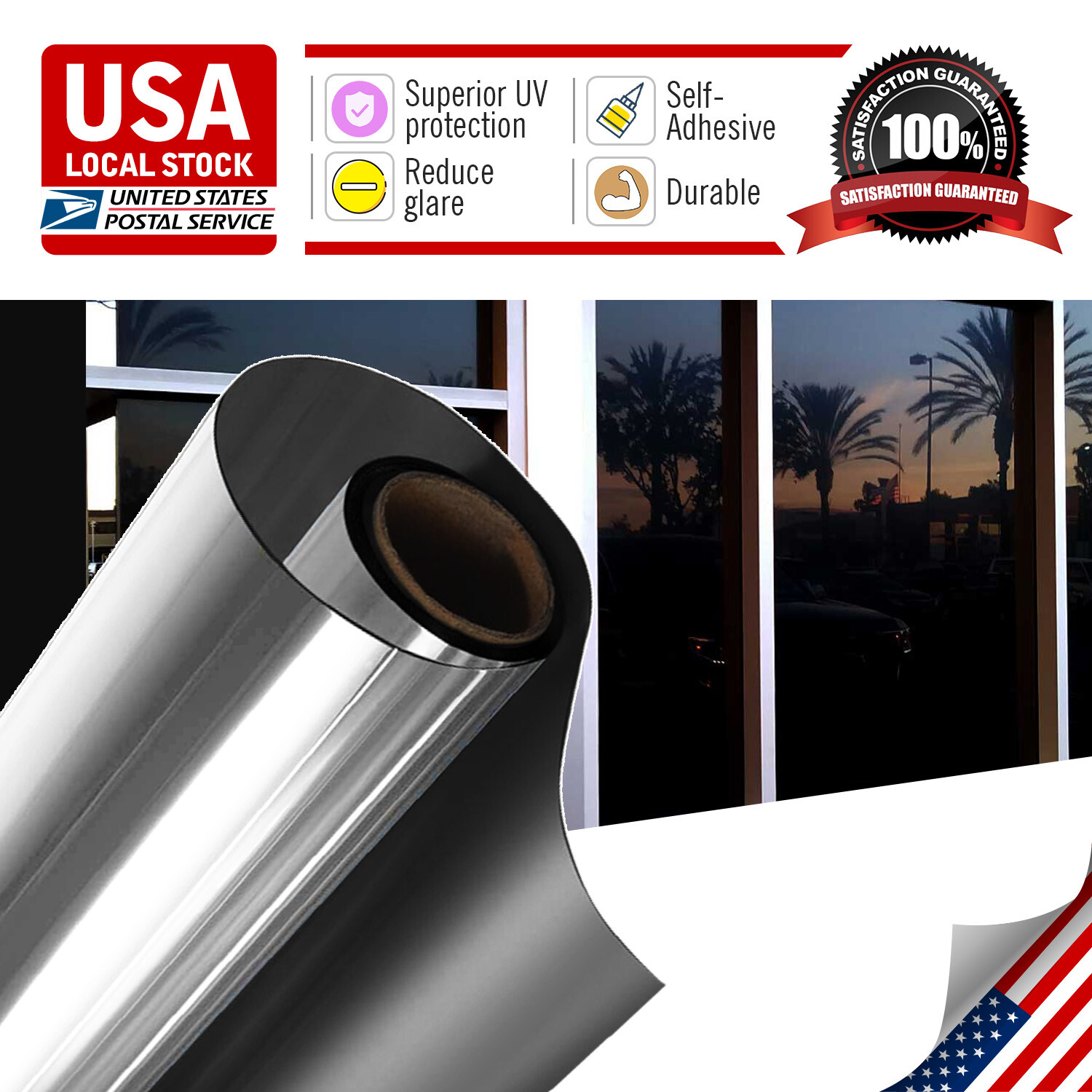 1Mx1M Uncut Roll Window Tint Film 5% VLT 40″ x 3.3ft Feet Car Home Office Glass