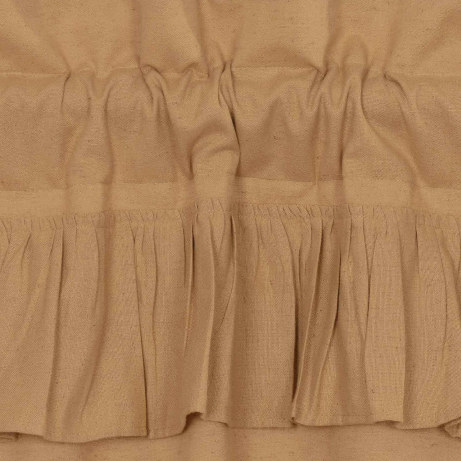 Farmhouse 24″x36″ Tier Pair Tan Rod Pocket Kitchen Window Curtains VHC Brands