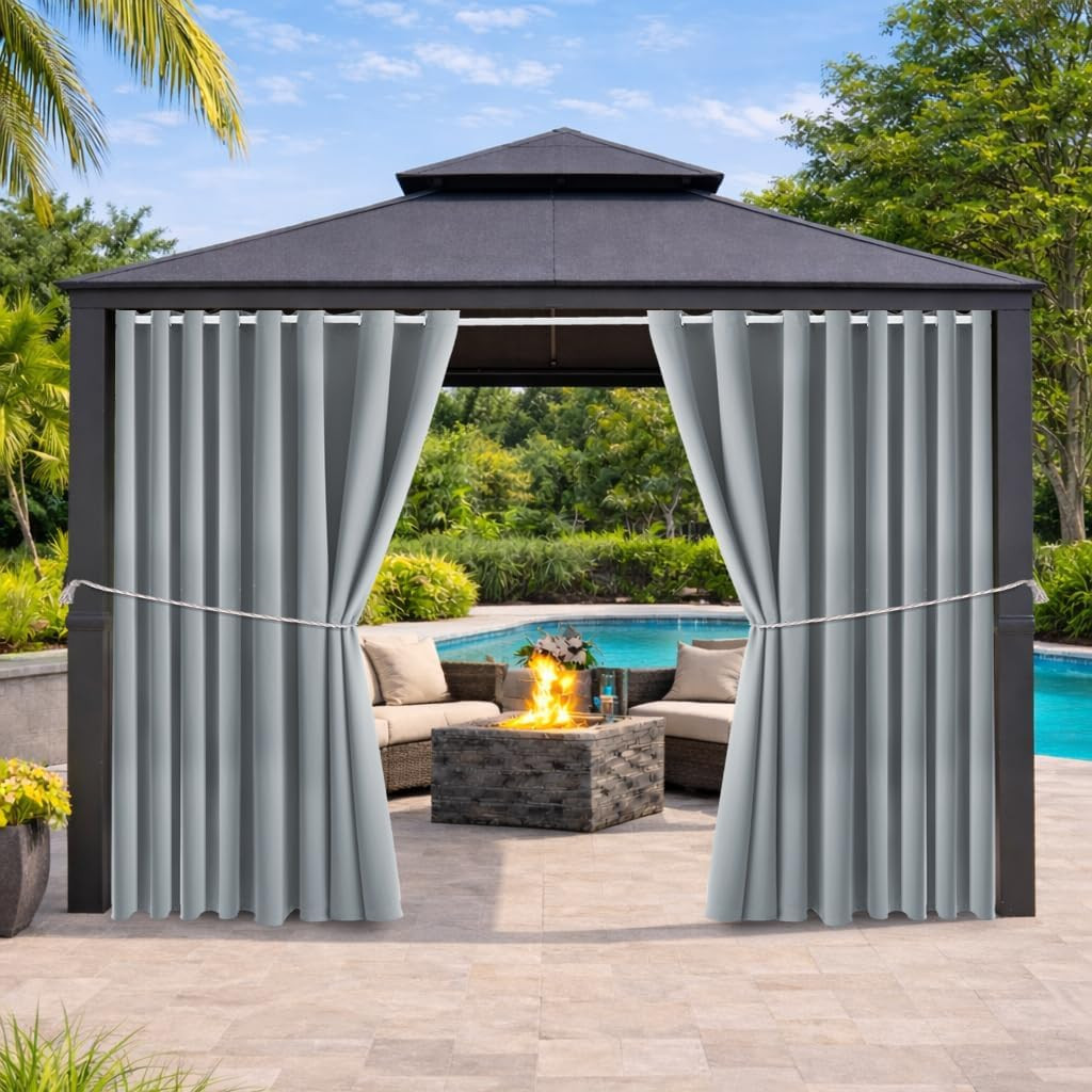 Water Resistant Outdoor Patio Curtain Darkening Thermal Insulated Indoor Curtain