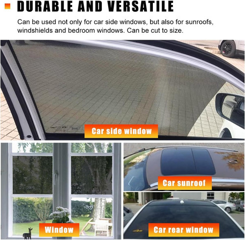 4 PCS Car Side Window Sunshade, 16.5″×15″ Static Cling Auto Shade Black