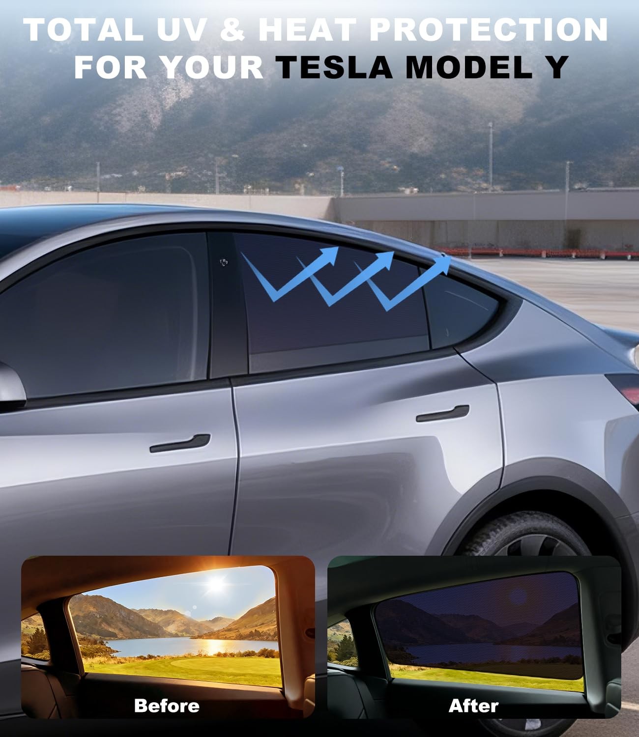 Tesla Model Y Window Sun Shade 2020-2026 Static Cling Window Shade for Juniper