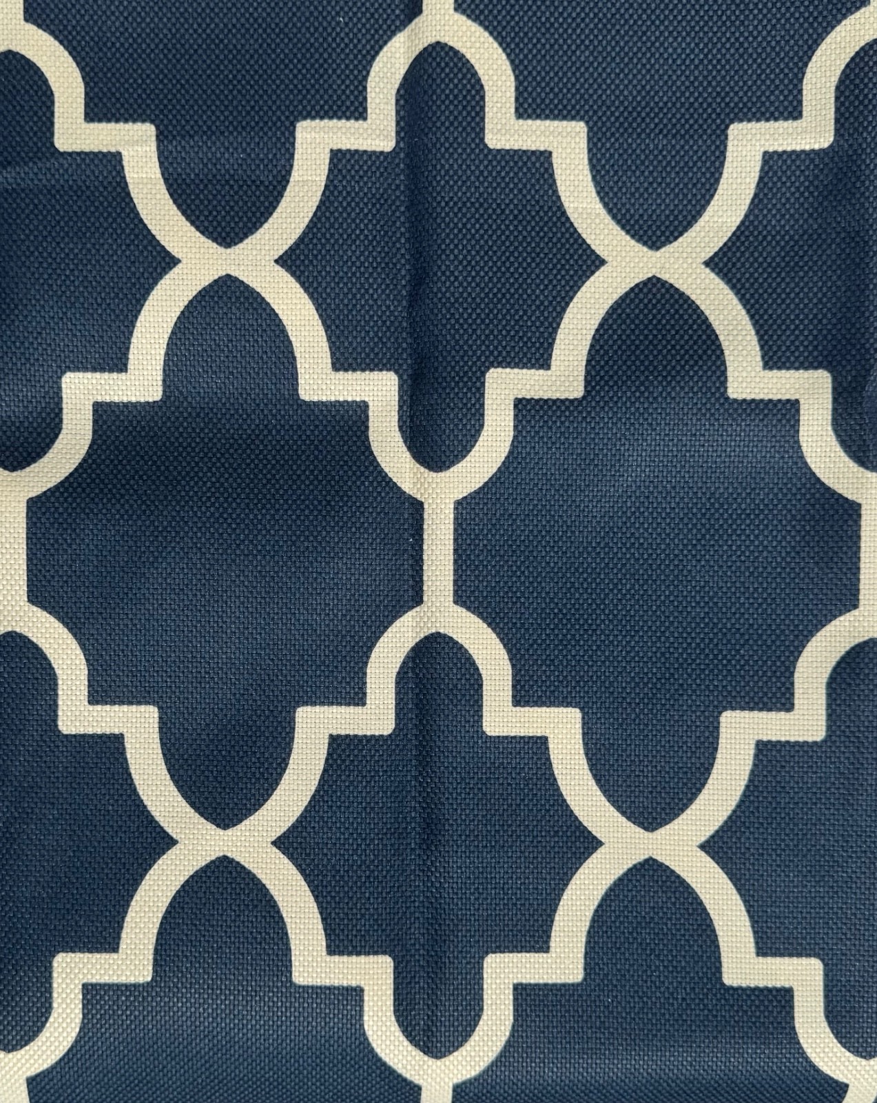Sonoma Fret 84-in. Indigo Blue Woven Geometric Grommet Top Window Curtain Panel