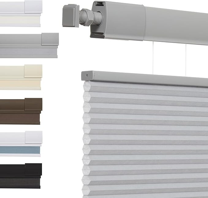 No Drill Top Down Light Filtering Cellular Shade Cordless Gray Honeycomb Blind