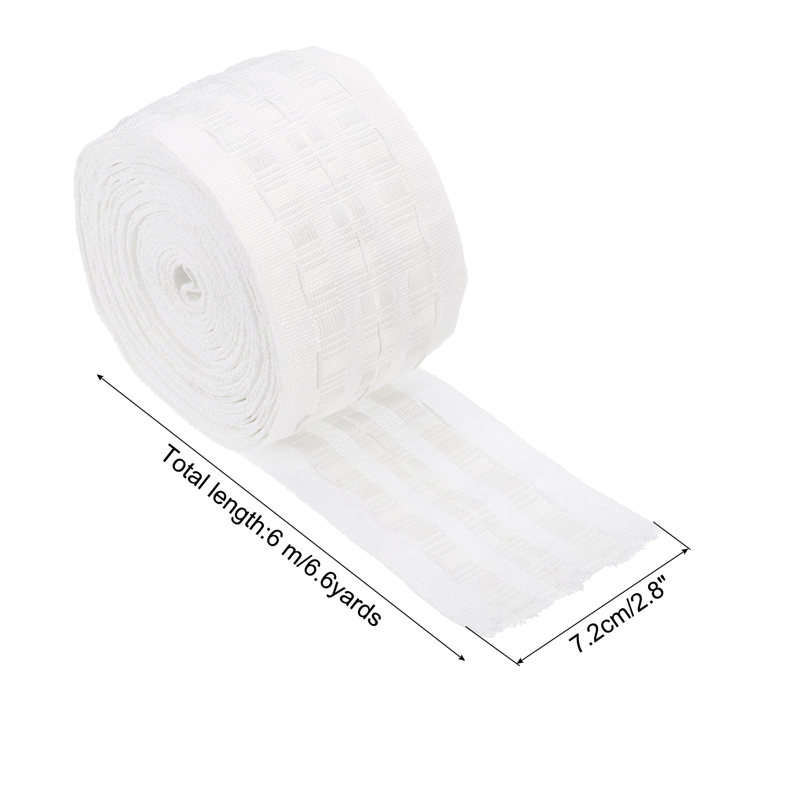 6 Meters/6.6 Yards Curtain Elastic Pleat Tape for DIY Drapes White