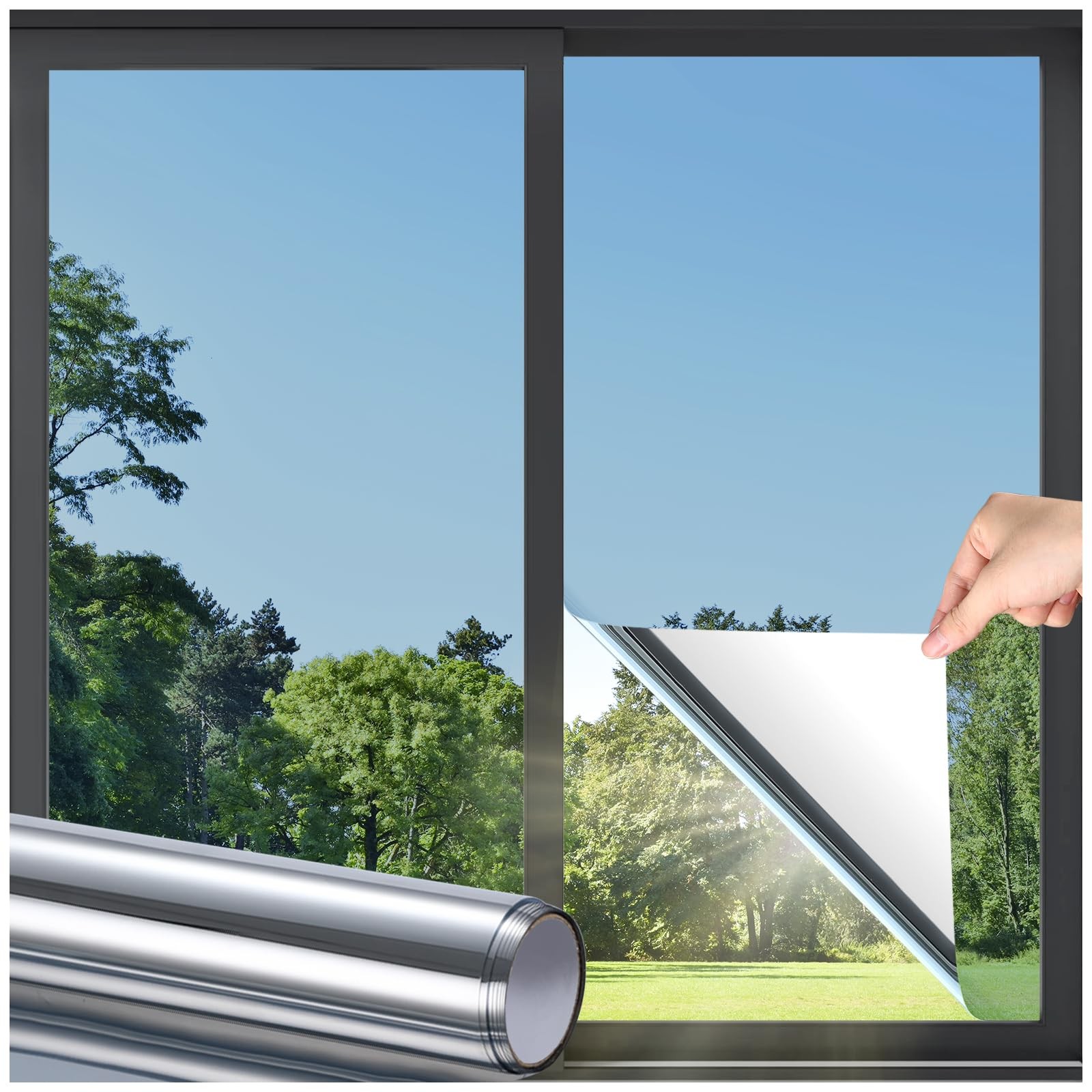 Ventana Tint Película Sun Bloqueo Mirror de resplandor anti-UV, 17.5×78.7 in
