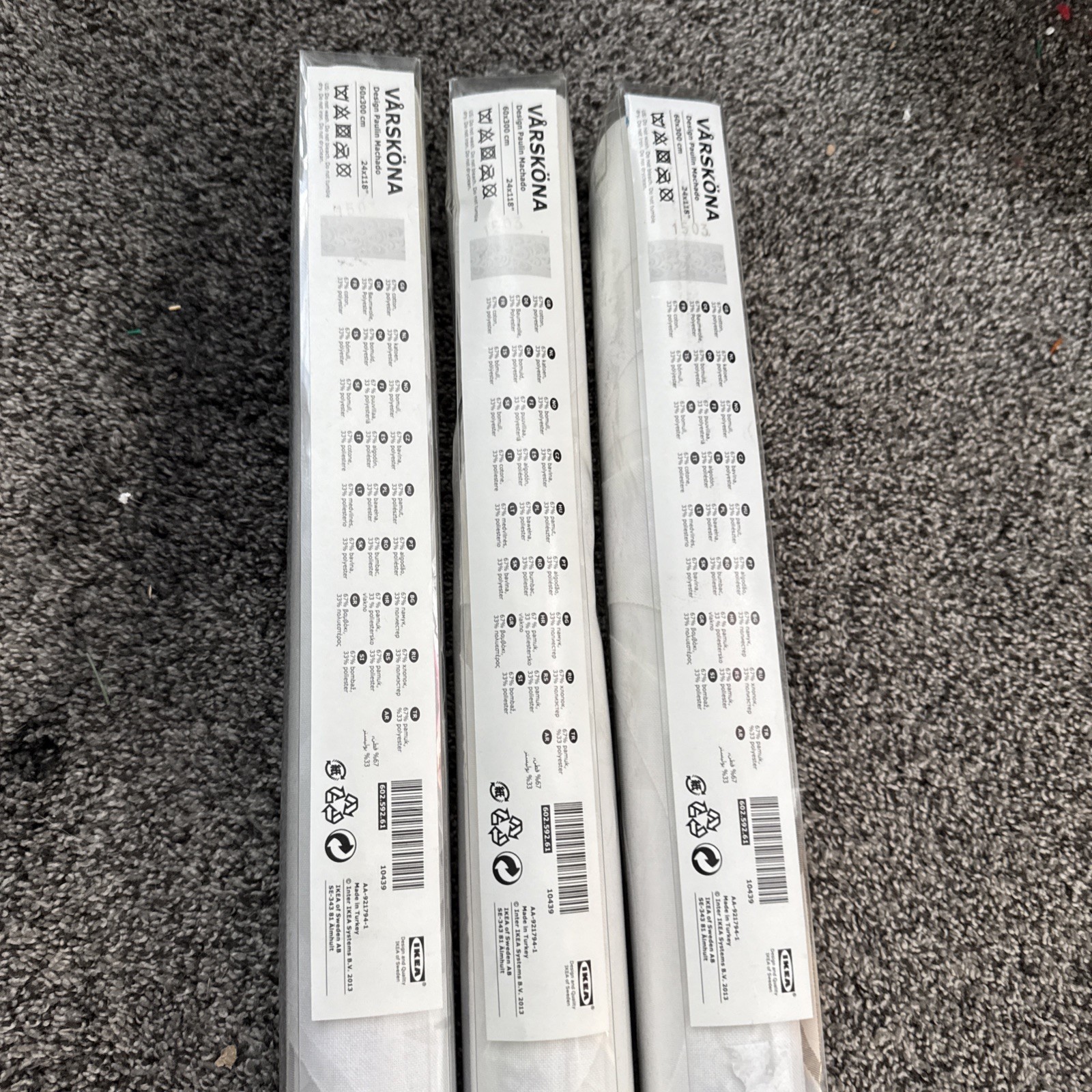 3 IKEA Varskona Window Blind Sliding Panel in White 60 x 300 cm 602.592.61
