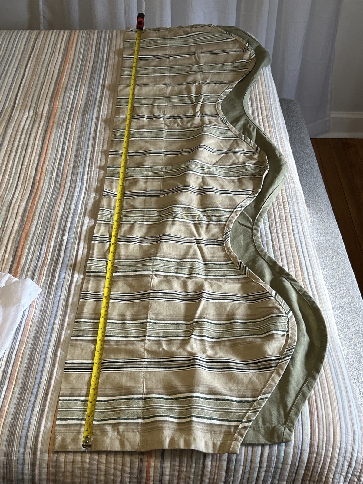 (3) JC Penney Home Collection Valences Beige/Green/Black/White 58 in