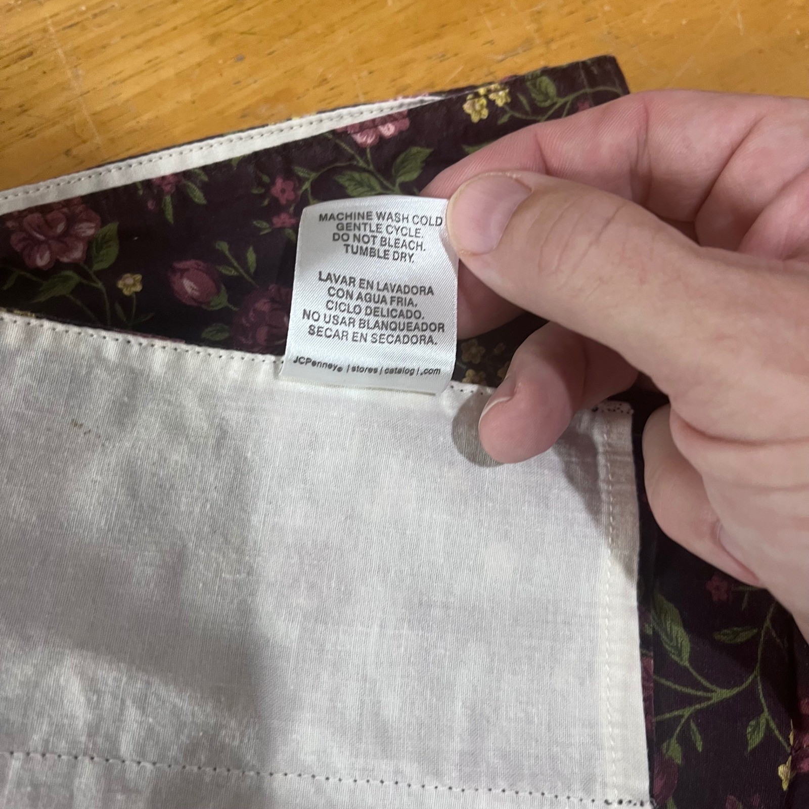 JCPenney Home Collection Plum Floral Cotton Window Valance 80×18 Vtg Style