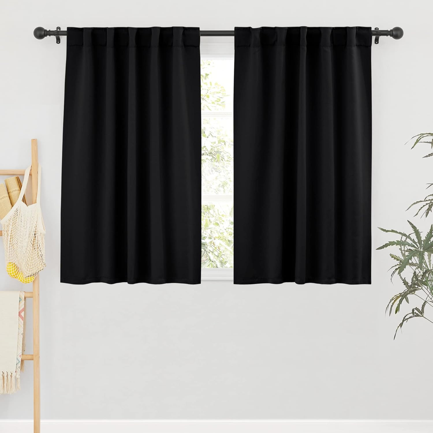 Short Bedroom Blackout Curtains – Small Window Treatment Set Energy Saving Therm