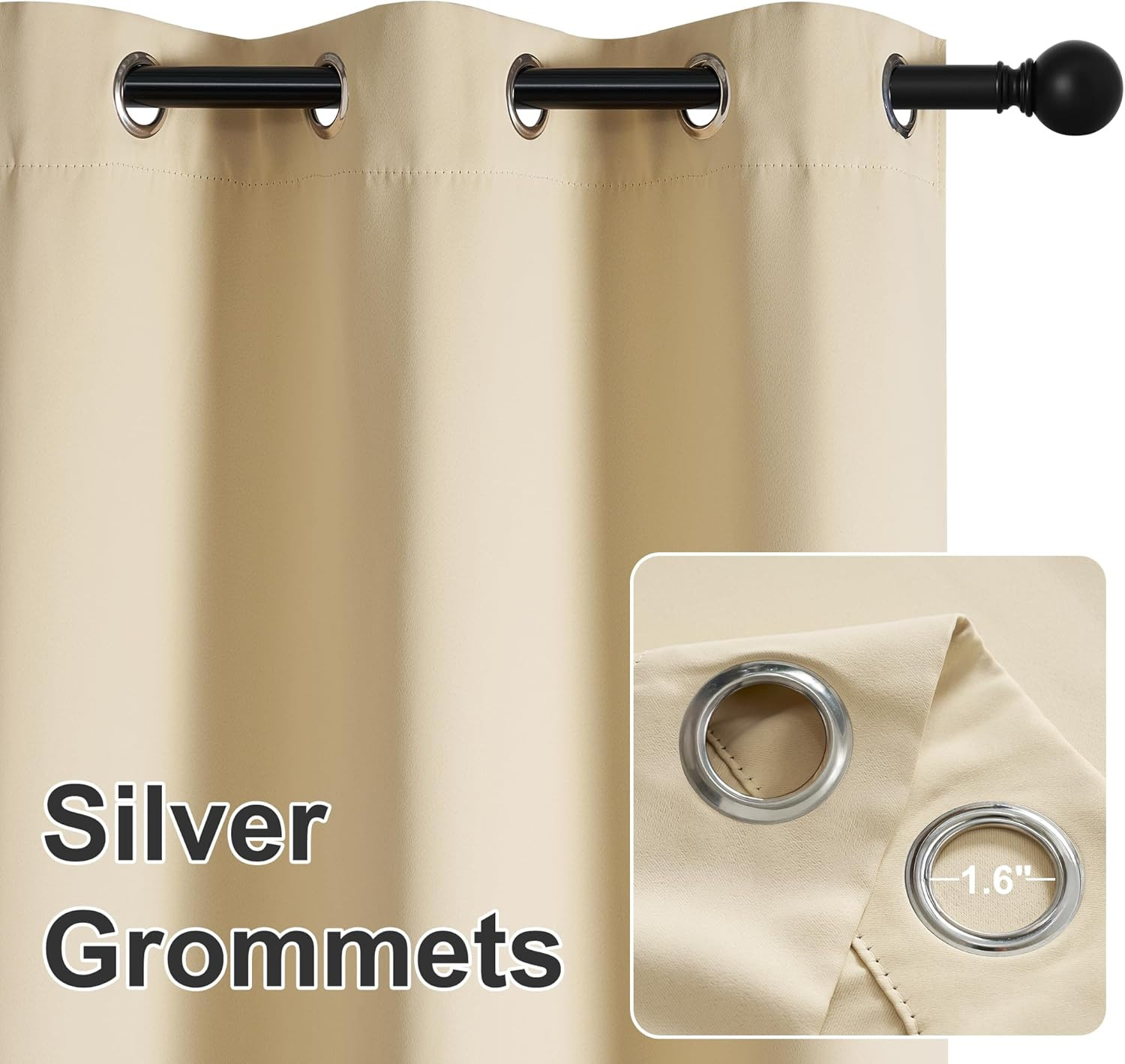 Outdoor Curtains for Patio Waterproof Block Sunlight Thermal Insulated Privacy A