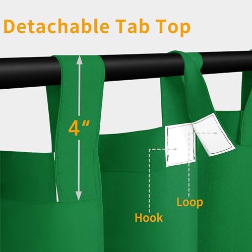 Outdoor Patio Curtains Detachable Tab Top 54″W x 84″L (Pack of 2) Green