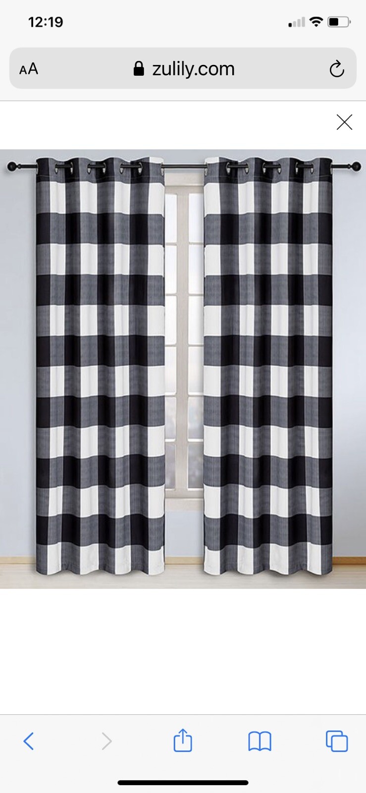 Buffalo Plaid Room Darkening Thermal Grommet Drape 84” Panels