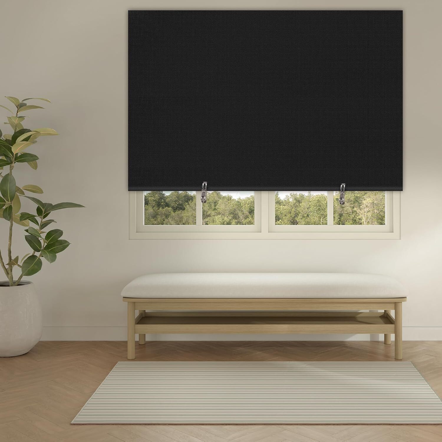 100% Blackout Roller Shades, No Drill No Tools Cordless Window Blackout Blinds