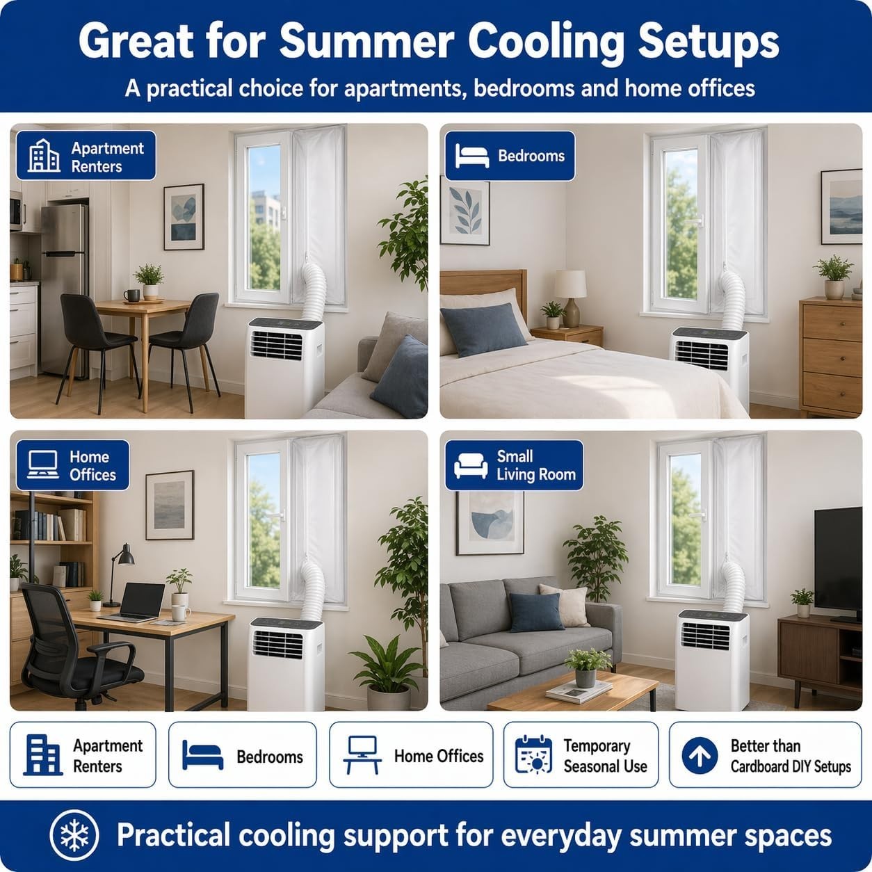 Portable AC Window Kit – Fits Casement & Crank Windows