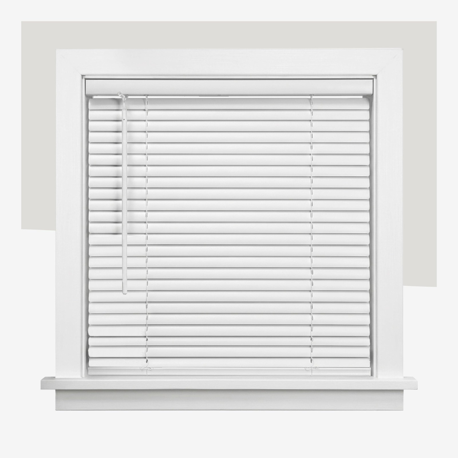 Cordless Mini Blinds 27″ W x 48″ H White Vinyl Light Filtering Room Darkening