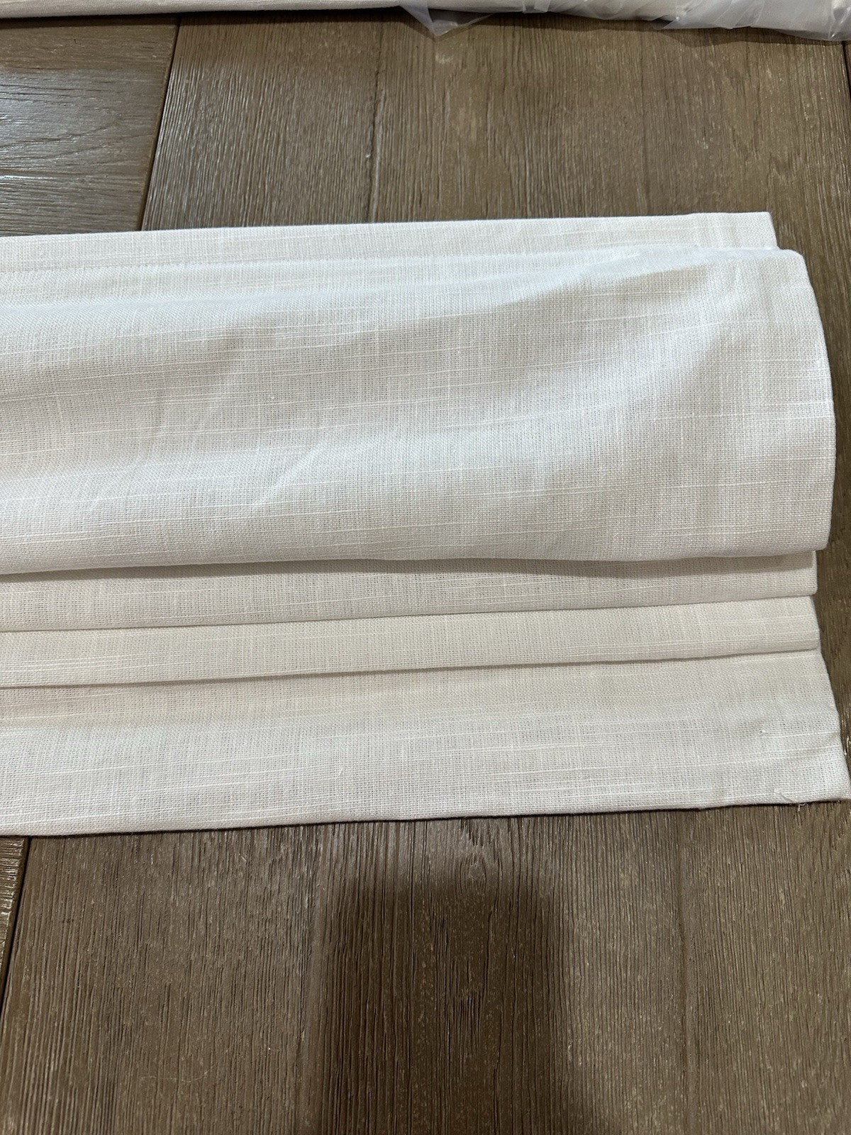 Pottery Barn Emery Roman Shade Ivory 34×64 Replacement Hardware Blackout