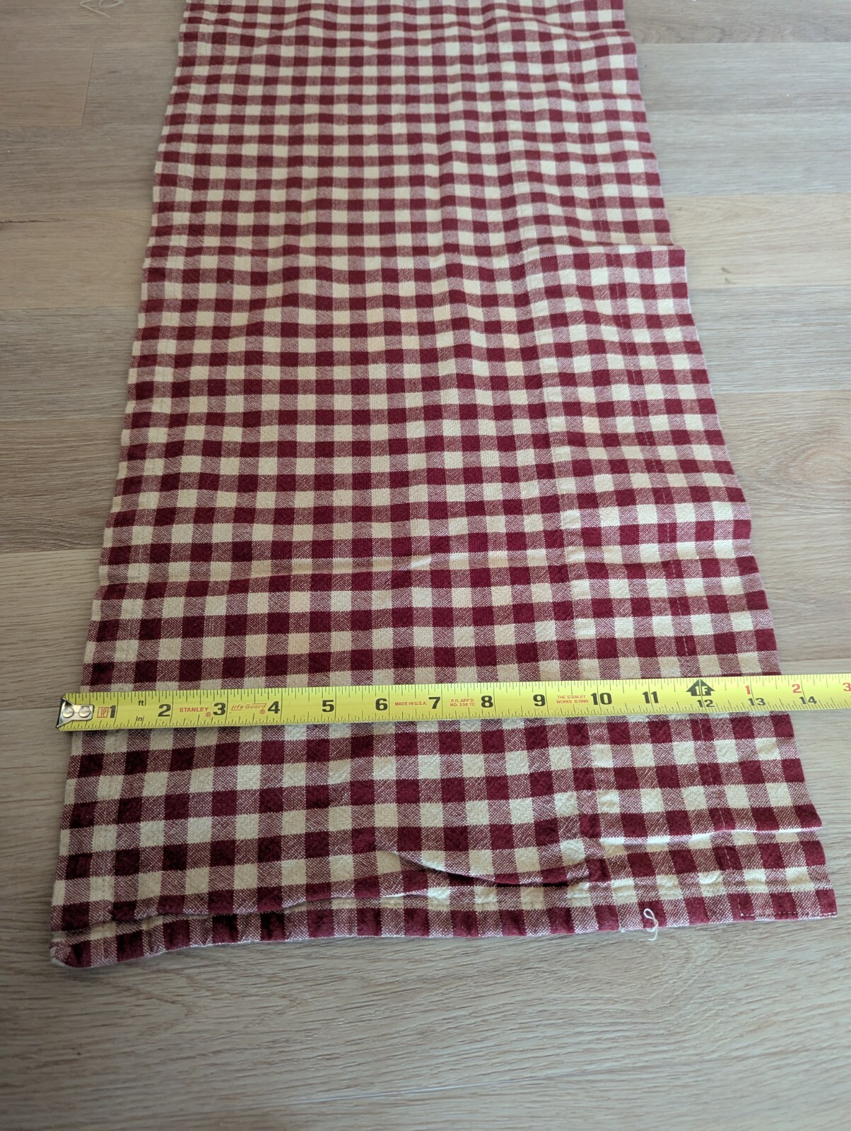 Heritage Check Curtain Set, Barn Red & Khaki Tan, Swag Panels & 2 Valiances