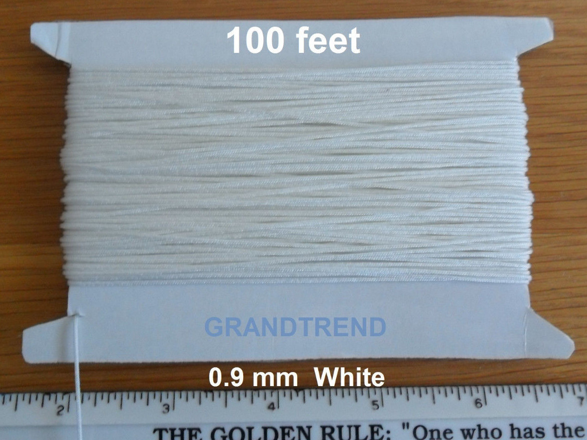 100 Feet 0.9mm 1.4mm 1.8mm 2.0mm 2.2mm White Blinds Shade Lift Pull Cord String