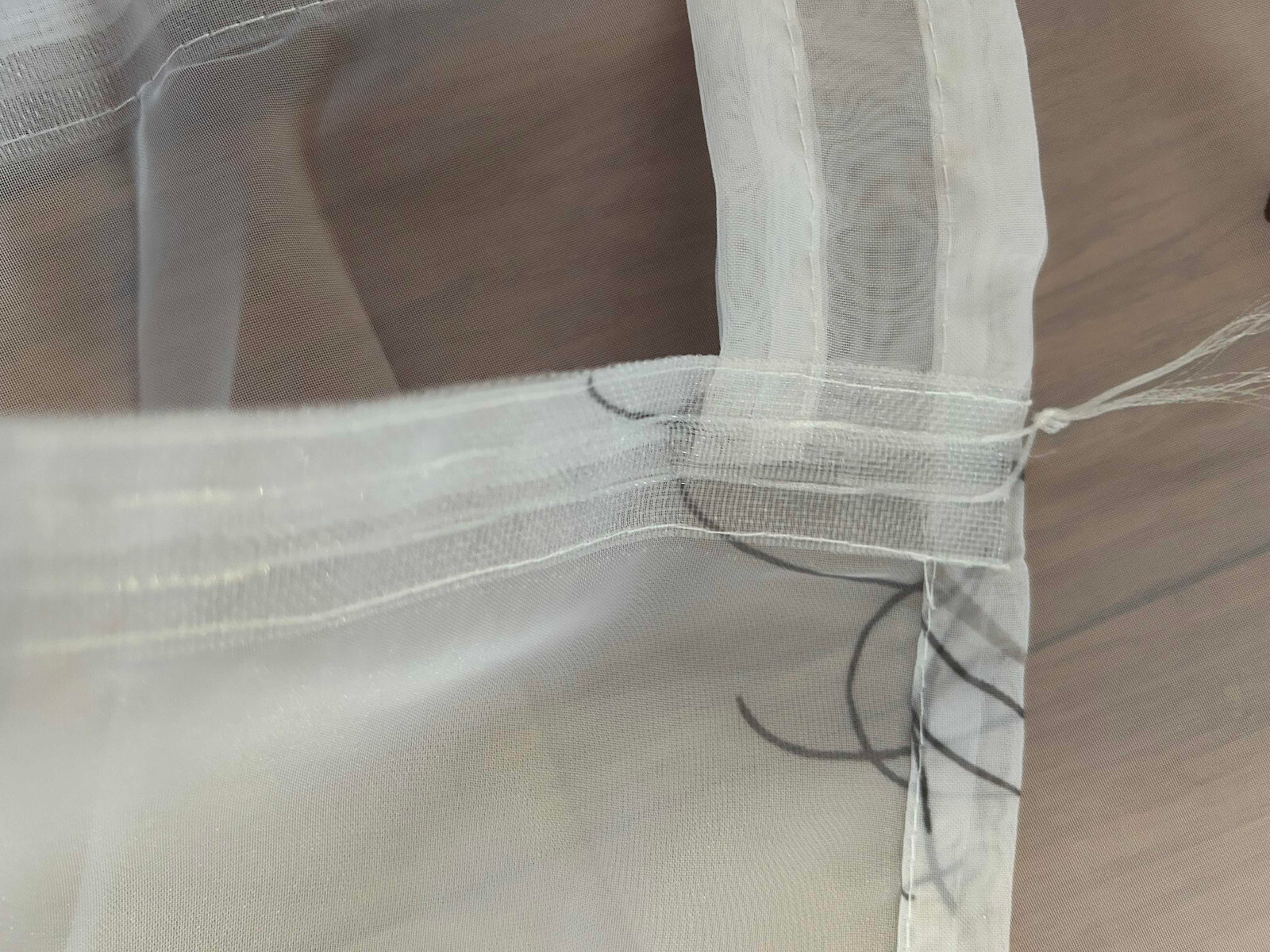 Semi-Transparent Printed Curtain Panel w. built-in Loop Tape – 53″ x 91″
