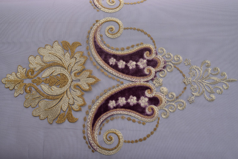 European Curtains Applique Blackout Velvet Cloth Drape Transparent Sheer 1 Piece