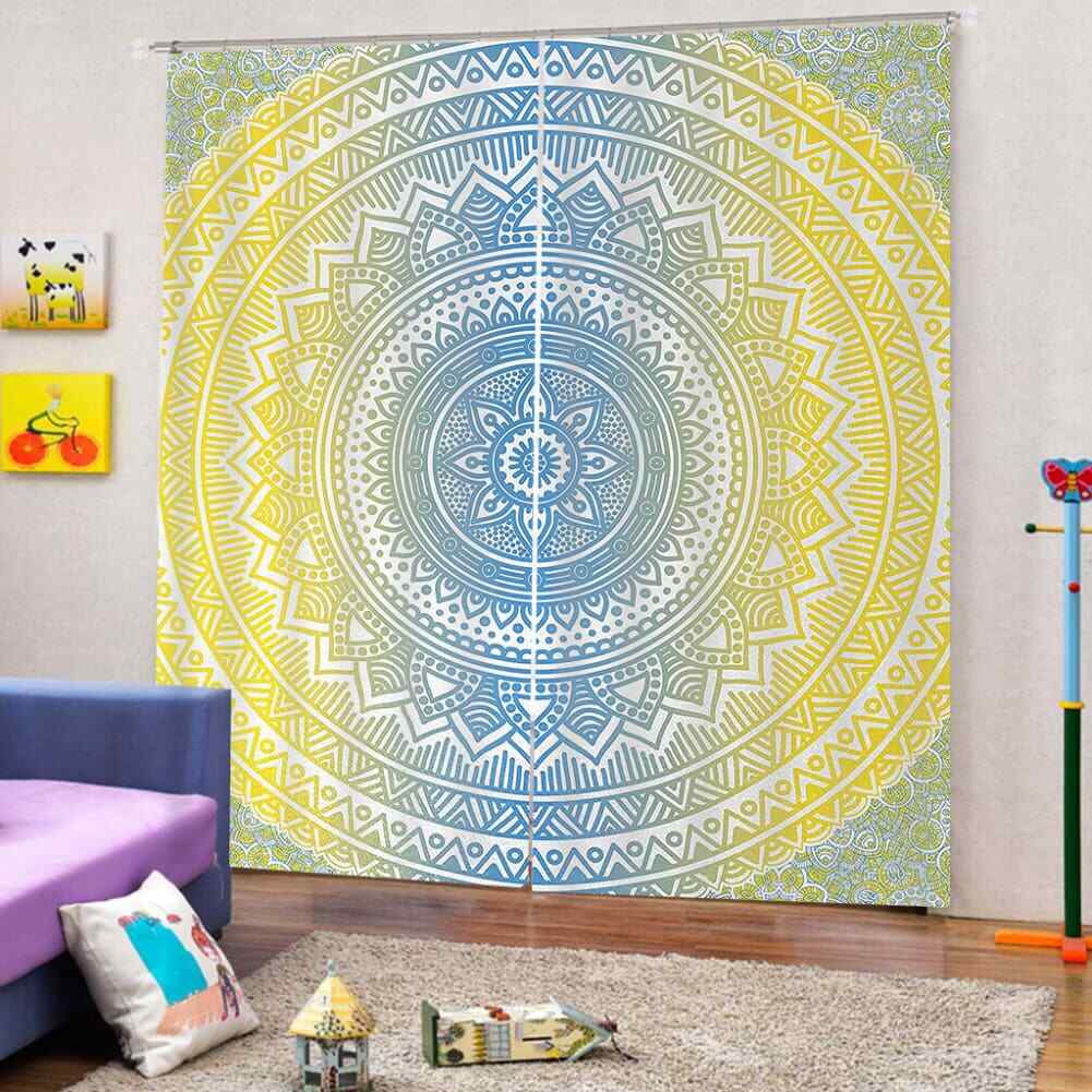 Kaleidoscope of beautiful colors Printing 3D Blockout Curtains Fabric Window