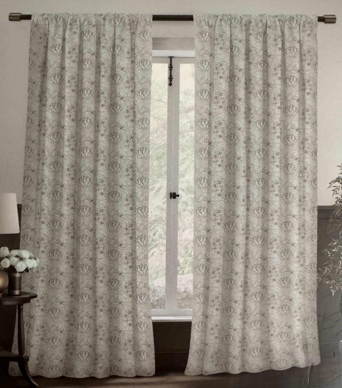 New Morris & C Window Curtains 2 Panels Darkening 37 x 84 Artichoke Sage Green