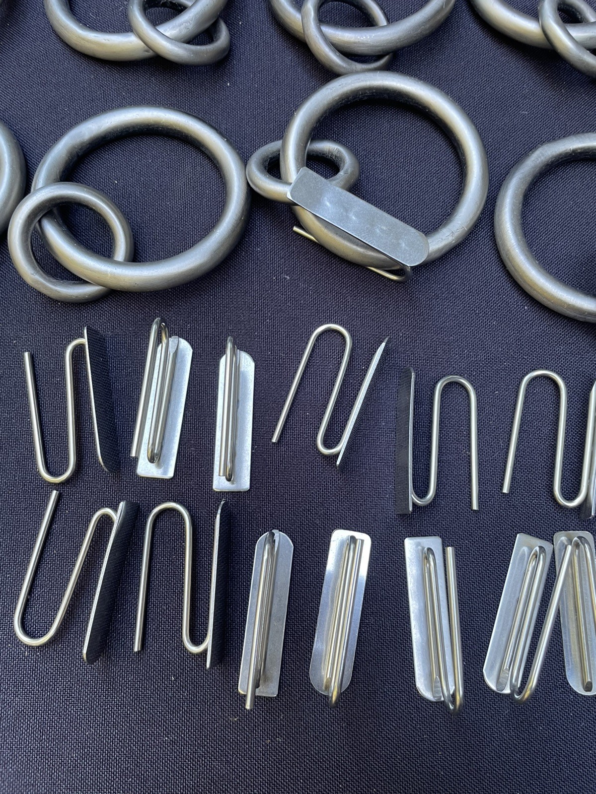 43 Pcs Silver Steel Double Round Curtain Rings 1.75” ID, 2.5” OD Heavy, Thick