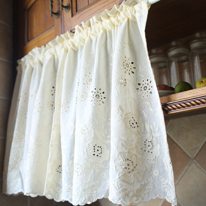 Rod Pocket Half Short Curtain Cafe Window Door Valance Drape Kitchen Home Decor