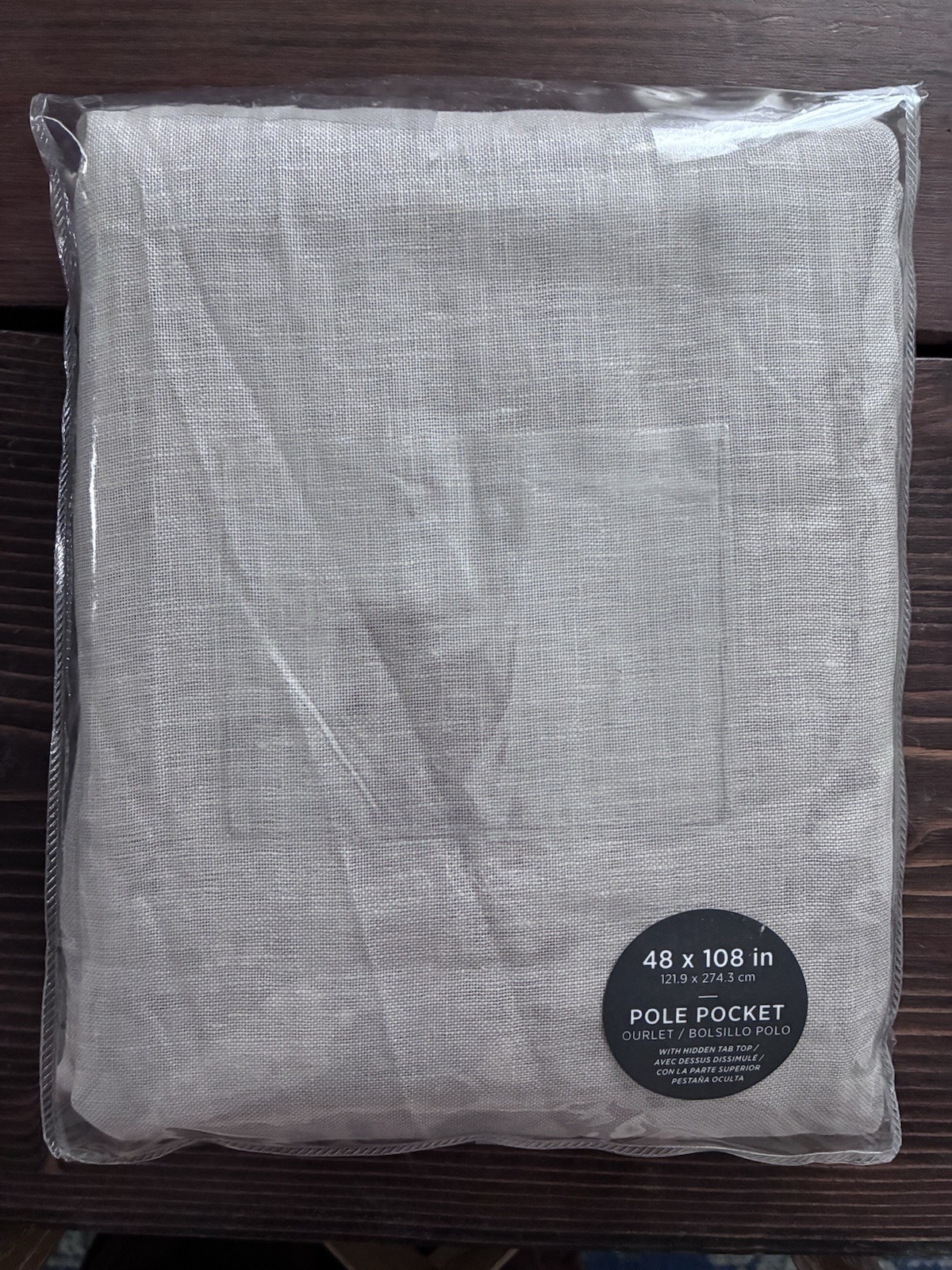 West Elm Sheer Linen Curtain Stone Grey 48×108 Single Panel NWT Hidden Tabs New