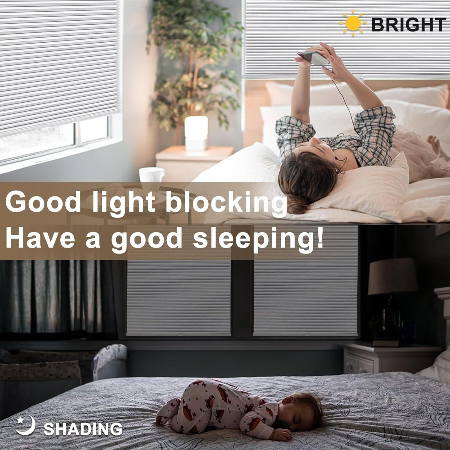 MYshade Cordless Blackout Cellular Shade 28″x64″ White