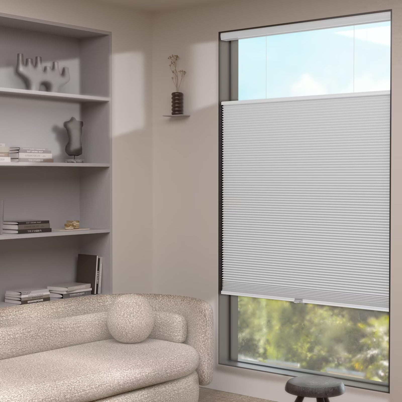 Top Down Bottom Up（TDBU） Cellular Shades, 1.5 inch Cordless Blackout Honeycom…
