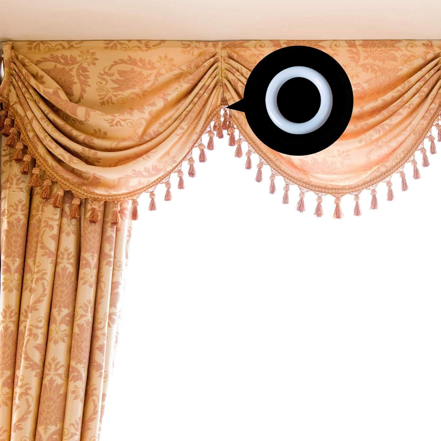 Boao 100 Pieces Roman Blind Curtain Rings, O-Rings Plastic Rings for Roman Shade